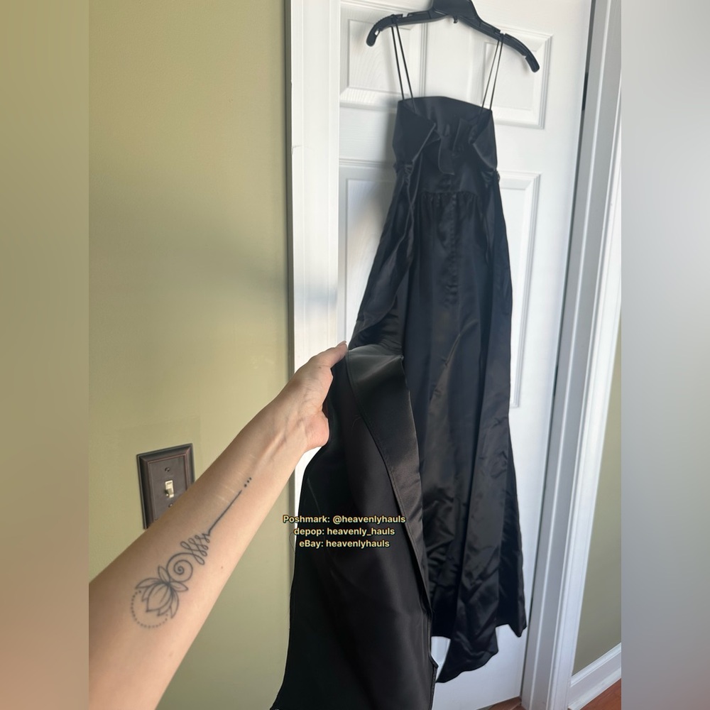 Vintage Gunne Sax Jessica McClintock Black Coquette Goth Prom Dress 1980s XXS - Picture 4 of 8